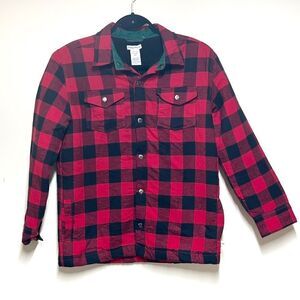 NWT Tommy Bahama Kids Red/Black Buffalo Flannel Jacket Shacket Boys XXL 16